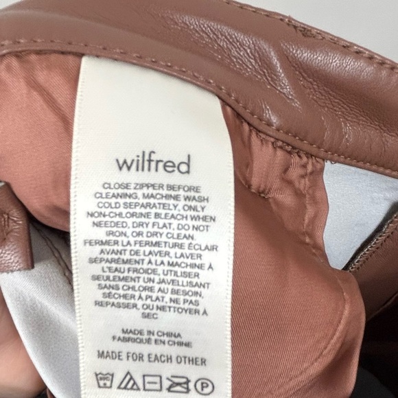 Wilfred Melina Faux Leather Pants Brown Size 0 High Rise Straight Leg Aritzia - Picture 10 of 11